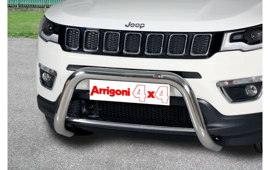 BULL BAR INOX 70 LUCIDO CON OMOLOGAZIONE EUROPEA per JEEP COMPASS DAL ...
